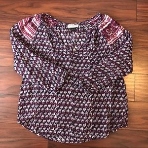 Velvet by Gram & Spencer cropped peasant blouse